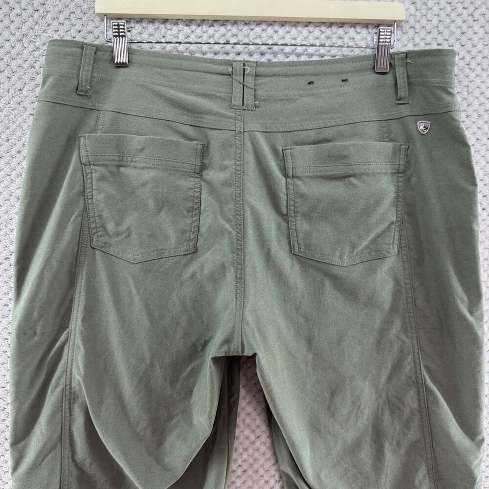 Kuhl Pants Women 16 Green Nylon Stretch Mid Rise Capri Rushed Leg Outdoor Hiking - Picture 8 of 16